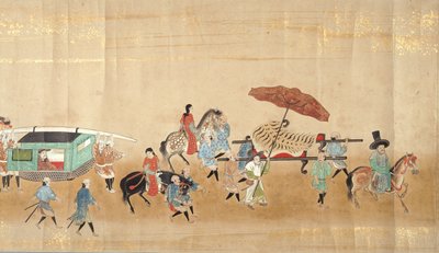 Sixth Korean Embassy to Japan in Meireki 1 at the time of Tokugawa Ietsunas succession in 1651, possibly by Kano Masunobu (1625-94) (scroll painting) (detail) by Japanese School